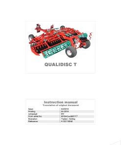 Kverneland Qualidisc T Disc Harrow Compact 2016 North America Operation Maintenance Manual PDF download