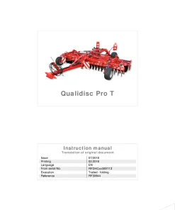 Kverneland Qualidisc T Pro Disc Harrow Compact 2018 Operation Maintenance Manual PDF download