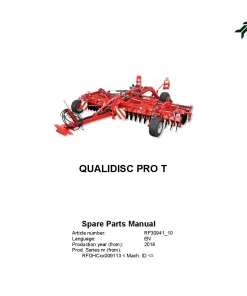 Kverneland Qualidisc T Pro Disc Harrow Compact 2018 Parts Manual Catalog Pdf Download