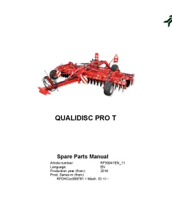 Kverneland Qualidisc T Pro Disc Harrow Compact 2019 Parts Manual Catalog Pdf Download