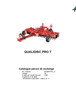 Kverneland Qualidisc T Pro Disc Harrow Compact 2020 FR Parts Manual Catalog Pdf Download