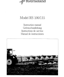 Kverneland RS 100 -115 Ploughs Reversible Semi-mounted Operation Maintenance Manual PDF download