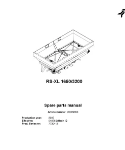 Kverneland RS-XL 1650 -3200 Spreaders Disc Rear mounted Parts Manual Catalog Pdf Download