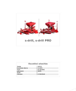Kverneland S drill -PRO seed Drill 2018 Operation Maintenance Manual PDF download