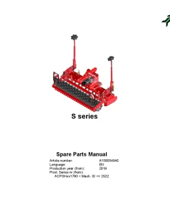 Kverneland S series Power Harows 2019 Parts Manual Catalog Pdf Download