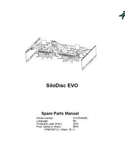 Kverneland SiloDisc Evo Silage equipment 2014 Parts Manual Catalog Pdf Download