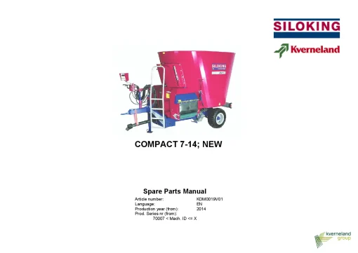 Kverneland Siloking Compact 7-14 New Diet feeders 2014 Parts Manual Catalog Pdf Download