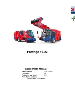 Kverneland Siloking PRESTIGE 10 12 13 14 16 20 22 Diet feeders 2011 Parts Manual Catalog Pdf Download