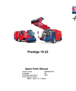 Kverneland Siloking PRESTIGE 10 12 13 14 16 20 22 Diet feeders 2012 Sn 68841-69032 Parts Manual Catalog Pdf Download