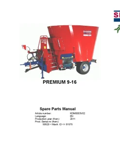 Kverneland Siloking Premium 9-16 Diet feeders 2011 Parts Manual Catalog Pdf Download