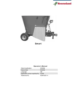 Kverneland Siloking SMART Diet feeders 2008 Operation Maintenance Manual PDF download