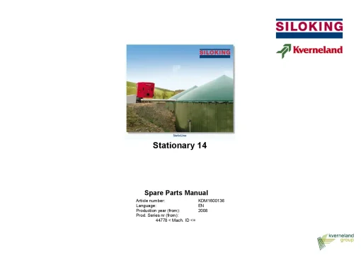 Kverneland Siloking Stationary Diet feeders 2008 Parts Manual Catalog Pdf Download