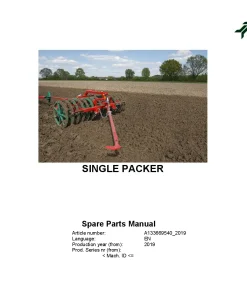 Kverneland Single Packer Furrow Press 2019 Parts Manual Catalog Pdf Download