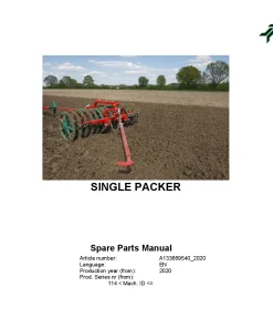 Kverneland Single Packer Furrow Press 2020 Parts Manual Catalog Pdf Download