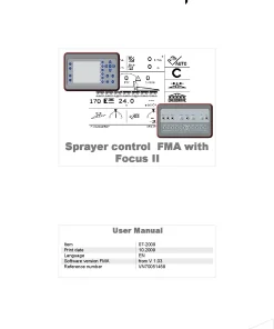 Kverneland Sprayer Control FMA with Focus II 2009 Operation Maintenance Manual PDF download