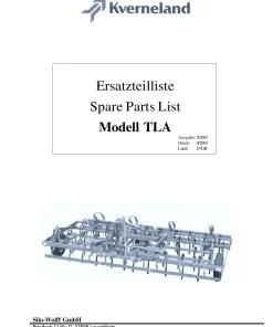 Kverneland TLA Cultivators Parts Manual Catalog Pdf Download