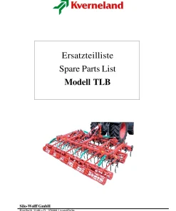 Kverneland TLB Cutivators Parts Manual Catalog Pdf Download
