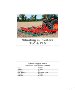 Kverneland TLC TLD Cultivators Vibrating tine 2016 Operation Maintenance Manual PDF download