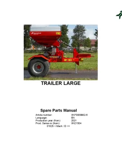 Kverneland TRAILER LARGE Accessories Fertiliser spreaders 2021 Parts Manual Catalog Pdf Download