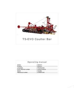 Kverneland TS EVO Coulterbar Seeding combination Integrated 2014 Operation Maintenance Manual PDF download