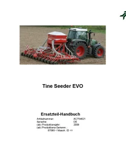Kverneland Tine Seeder EVO Seeding combination Integrated 2009 Parts Manual Catalog Pdf Download