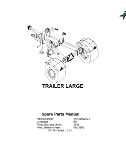 Kverneland Trailer Large Accessories Fertiliser spreaders 2014 Parts Manual Catalog Pdf Download