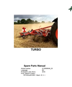 Kverneland Turbo Cultivators shallow 2018 Parts Manual Catalog Pdf Download