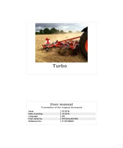 Kverneland Turbo Cultivators shallow 2019 Operation Maintenance Manual PDF download