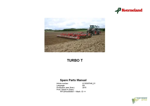 Kverneland Turbo T Cultivators shallow 2015 Parts Manual Catalog Pdf Download