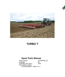 Kverneland Turbo T Cultivators shallow 2016 Parts Manual Catalog Pdf Download