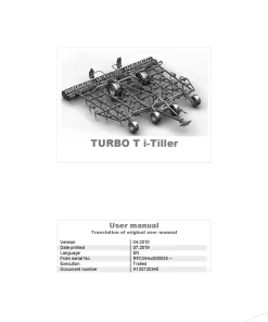 Kverneland Turbo T i-Tiller Cultivators shallow 2019 Operation Maintenance Manual PDF download