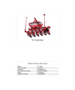 Kverneland V -Frame Precision drills Pneumatic 2016 Operation Maintenance Manual PDF download