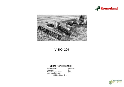 Kverneland VISIO 200 Disc Harrows 2010 Parts Manual Catalog Pdf Download