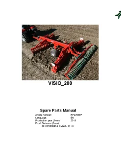 Kverneland VISIO 200 Disc Harrows 2013 Parts Manual Catalog Pdf Download