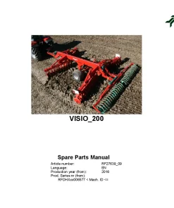 Kverneland VISIO 200 Disc Harrows 2016 Parts Manual Catalog Pdf Download
