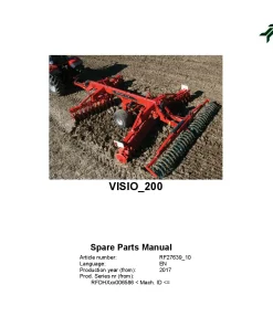 Kverneland VISIO 200 Disc Harrows 2017 Parts Manual Catalog Pdf Download