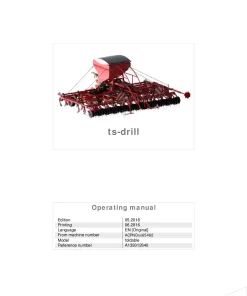 Kverneland ts-drill Seeding combination Integrated 2016 Operation Maintenance Manual PDF download