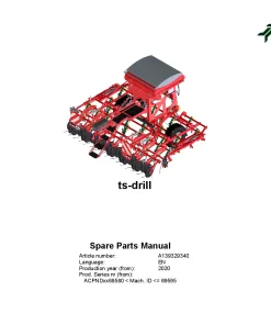 Kverneland ts-drill Seeding combination Integrated 2020 Parts Manual Catalog Pdf Download