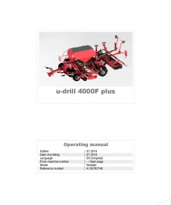 Kverneland u-drill 4000F Plus Seeding combination Integrated 2018 Operation Maintenance Manual PDF download