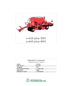 Kverneland u-drill plus 3001-4001 Seeding combination Integrated 2021 Operation Maintenance Manual PDF download