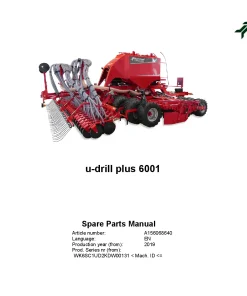 Kverneland u-drill plus 6001 Seeding combination Integrated 2019 Parts Manual Catalog Pdf Download
