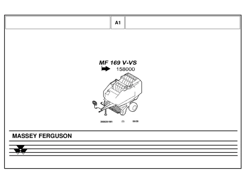 Massey Ferguson MF169 V-VS From 158000 (3906291m1) Round Balers Variable chamber Parts Manual Catalog Pdf Download