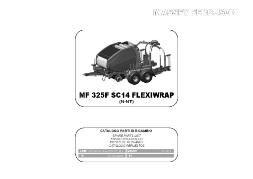 Massey Ferguson MF325F SC14 Baler-wrapper Round Fixed chamber 2014 Parts Manual Catalog Pdf Download