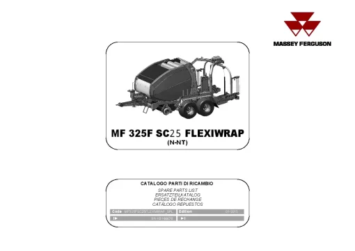 Massey Ferguson MF325F SC25 Flexiwrap Baler-wrapper Round Fixed chamber 2015 Parts Manual Catalog Pdf Download