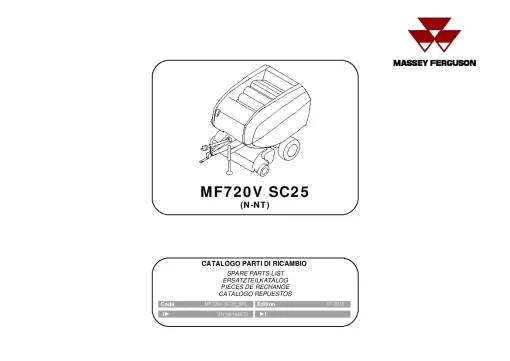 Massey Ferguson MF720V SC25 Round Balers Variable chambers 2015 Parts Manual Catalog Pdf Download