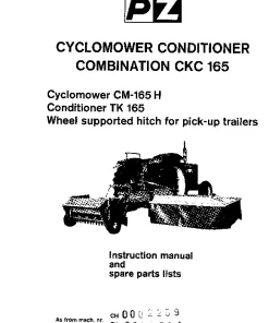 PZ Greenland CM 165H CycloMower 1975_CH0002259 Operation Maintenance and Parts Manual PDF download