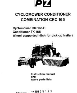 PZ Greenland CM 165H CycloMower 1979 Operation Maintenance and Parts Manual PDF download