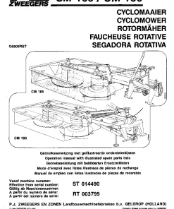 PZ Greenland CM 185 186 CycloMower 1988-G8809RST Operation Maintenance and Parts Manual PDF download