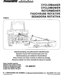 PZ PZ Zweegers Greenland CM 211 Cyclomower 1984-G8606ES Operation Maintenance and Parts Manual PDF download