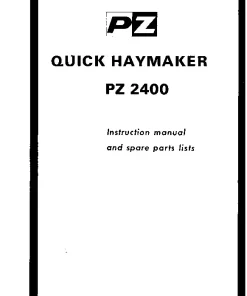 PZ Zweegers Andex PZ 2400 Quick Haymaker 1970 Operation Maintenance and Parts Manual PDF download